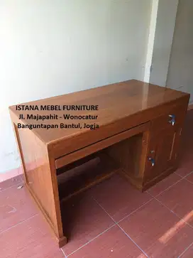 Meja Kantor Kerja 1/2 Biro Komputer Tulis Belajar Kasir Kayu Jati #KS