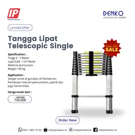 Tangga lipat Telescopic Denko Single Teleskopik Ladder 2 - 7 Meter