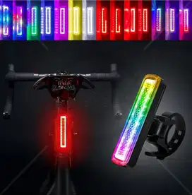 Lampu Belakang Sepeda Rainbow Waterproof Rechargeable