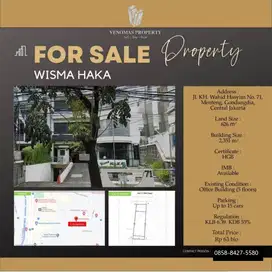 Dijual Gedung Perkantoran Wahid Hasyim, Jakarta Pusat WISMA HAKA