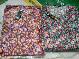 Gamis Katun motif bunga kecil