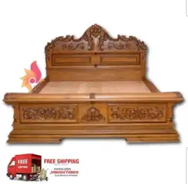 Tempat tidur jati ukuran 160x200