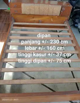 Dipan jati 2nd uk lebar 160cm