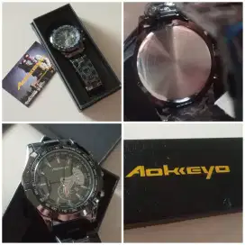 Jam Tangan Stainless Black Baru