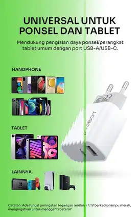 BATOK CHARGER ROBOT RT-K8 PLUS DUAL OUTPUT 10W 2.4A 1USB A 1USB C