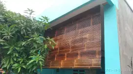 Tirai Bambu Wulung dan kayu jati asli