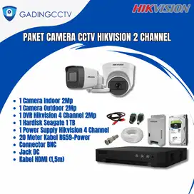 Paket Camera CCTV + Jasa Pemasangan Hikvision 2 Channel 2MP