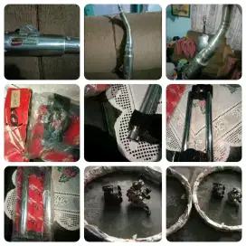Dijual sperepat motor knalpot, velg, kaliper, karburator