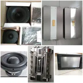 Sound System audio mobil speaker/subwoofer/power/capasitor komplit