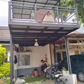 Mezanin kanopi balkon tangga spiral tangga puter