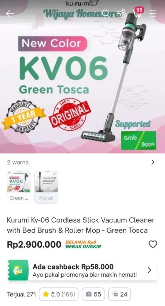 Jual Kurumi kv06/ cordless vacuum cleaner