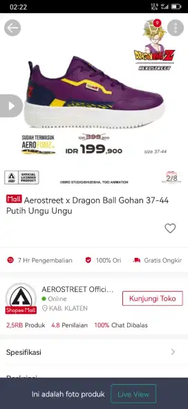 Sepatu Aerostreet x Dragon Ball GOHAN