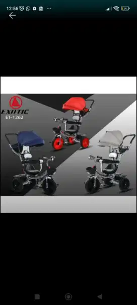 Sepeda stroller tricyle putar 360 exotic ada pendorong