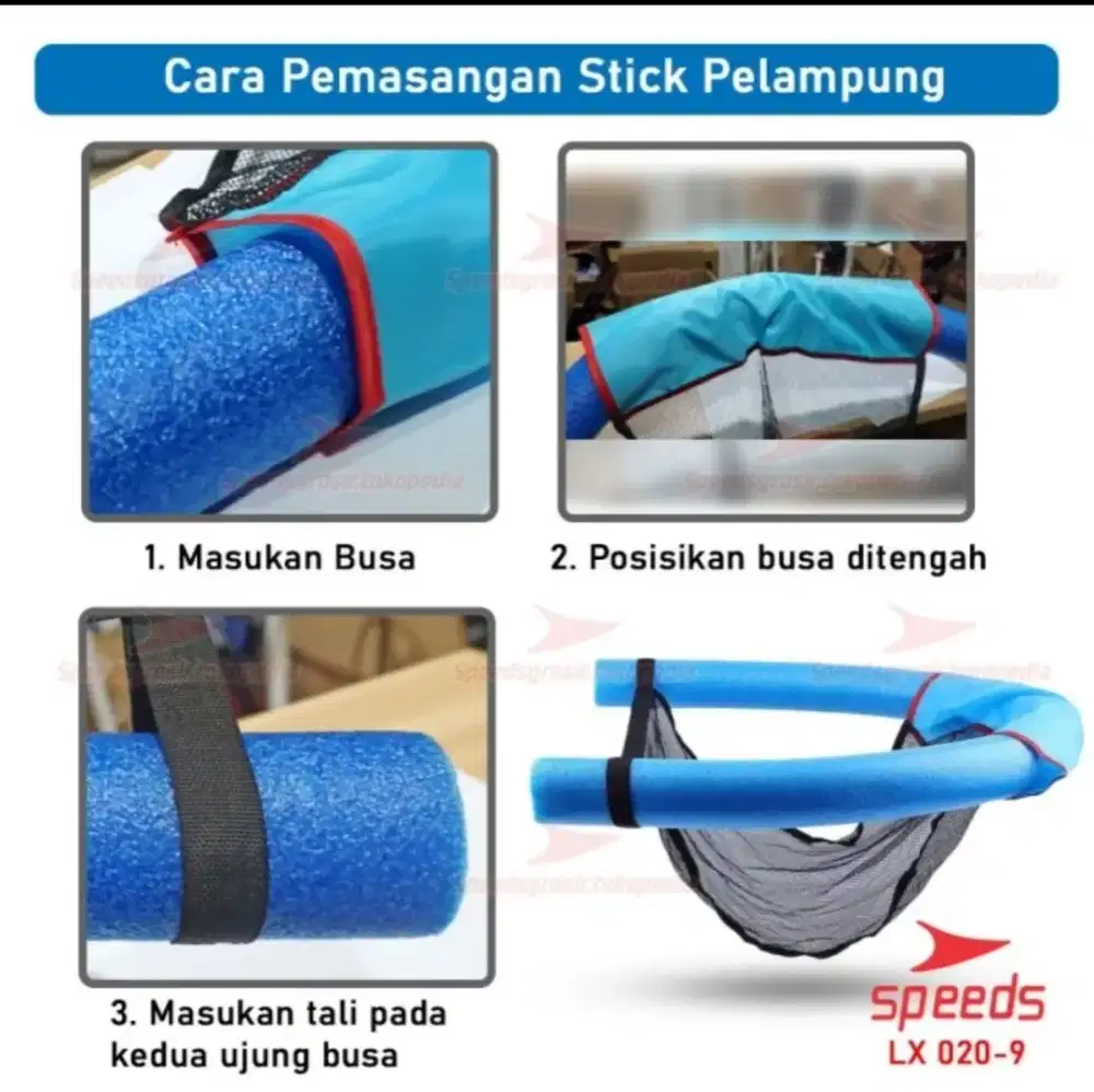 Topi renang plus pelampung stick