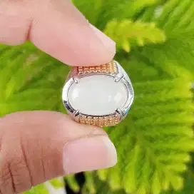 Cincin Batu Natural MoonStone Beras / Biduri Anggur Bulan / Feldspar