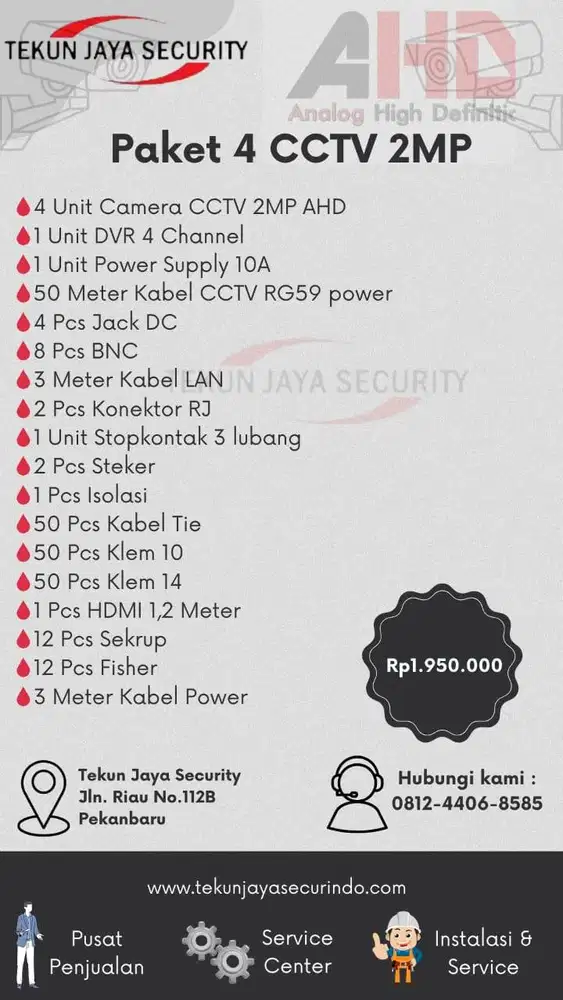 PAKET CCTV 4 TITIK AHD
