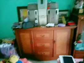 Bufet Jati 2 Pintu 3 Laci