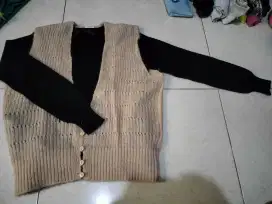 Baju rajut + Vest coklat