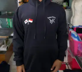 Jaket Hoodie fleece cotton dan sablonnya