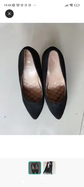 Sepatu highheel black hitam kerja fladeo