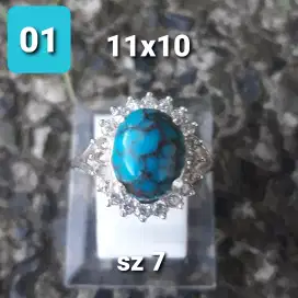 Cincin Perak wanita Pirus Mesir 01