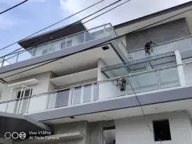 Reling kaca railing balkon stenlis & kanopi alderon solarflat pagar