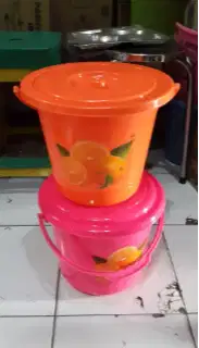 Ember Tutup Gagang Plastik Printing Sablon Kembang Buah