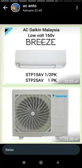 AC Daikin 1/2 pk baru