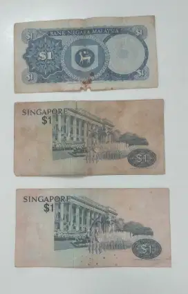 Uang ringgit malaysia dan dolar singapura lama