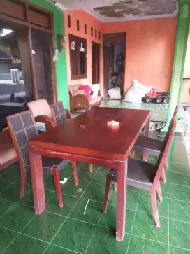 Meja makan set kayu jati