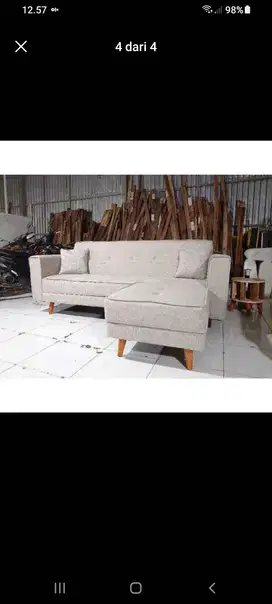 Sofabed sudut retro minimalis