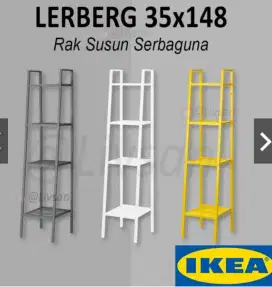 Rak susun Ikea Lerberg 35x148 cm white