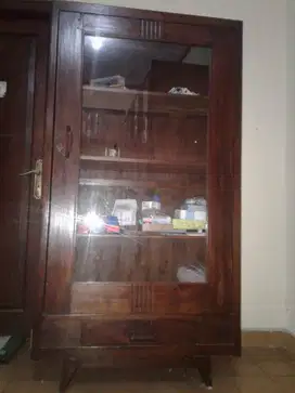 Lemari Rak display Kayu Jati