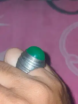 CINCIN PERAK NATURAL GIOK BURMA TYPE C (JEDAITE JADE)