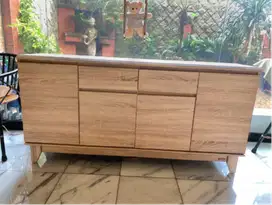 Credenza Kayu Meja Panjang Meja TV Ruang Tamu 4 Pintu 2 Laci