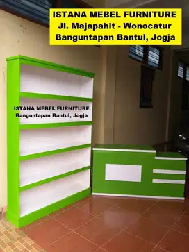 Paket Set Meja Kasir Almari Lemari Rak Laundry Loundry Londry Kayu #SG