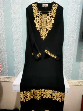 Gamis hitam Ld 116 dan size XL ld 120
