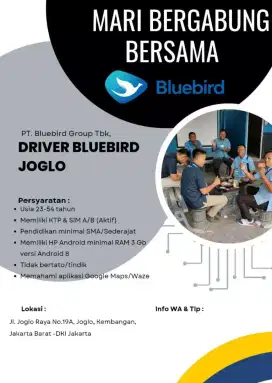 LOWONGAN DRIVER BLUEBIRD POOL JOGLO