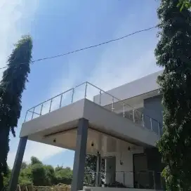 Railing tangga/reling balkon stenlis & kanopi kaca solarflat alderon