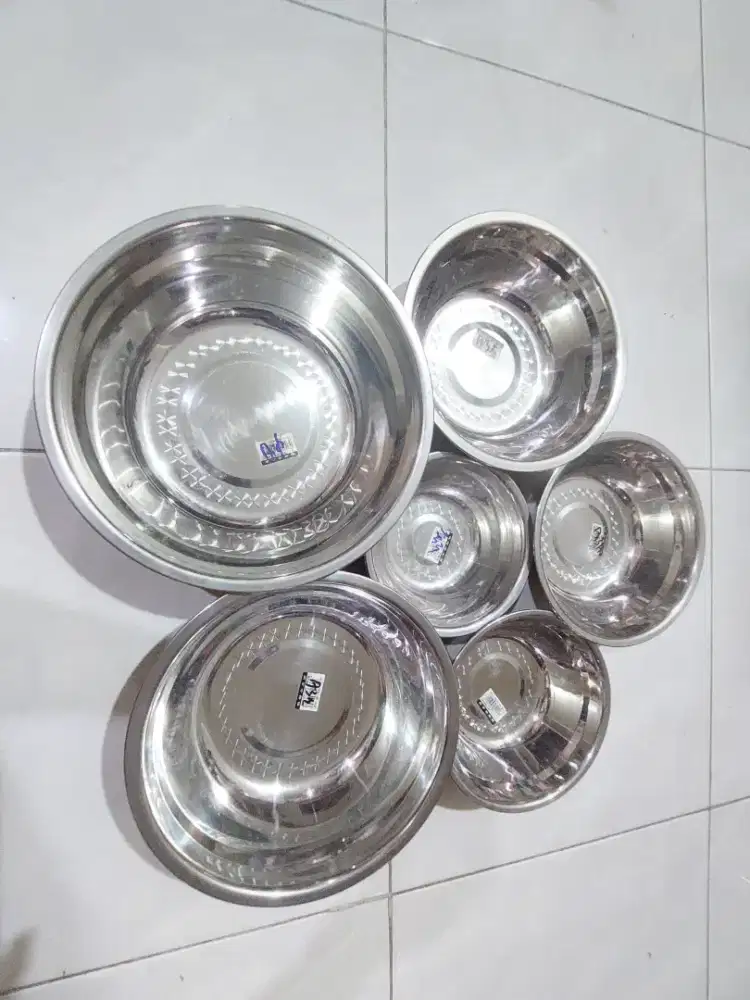 Mangkok Stainless baru 1set 6pcs Murah
