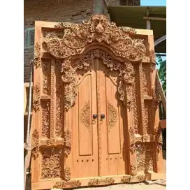 Pintu Gebyok ukir jati motif bali