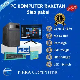 PC KOMPUTER RAKITAN CORE I5 4570/RAM 8GB/SSD 256/HDD 500/LED 19 INCH