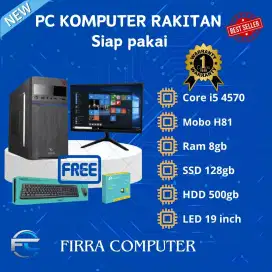 PC KOMPUTER RAKITAN CORE I5 4570/RAM 8GB/SSD128/HDD500/LED 19 INCH