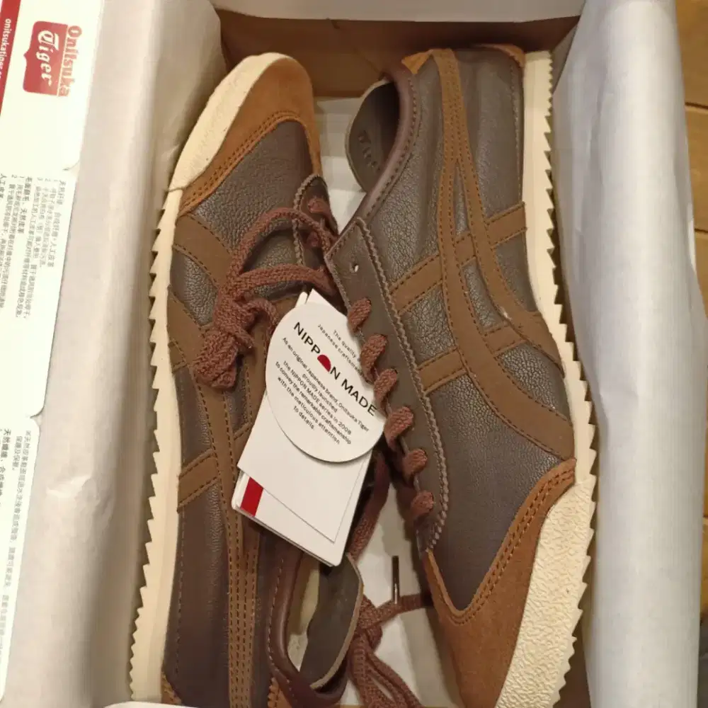 Sepatu onitsuka pria wanita leather brown original