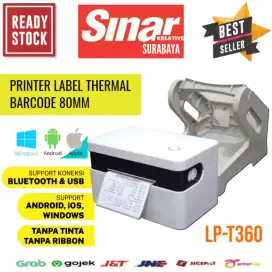 PRINTER BARCODE LABEL THERMAL 80MM BLUETOOTH USB LP-T360 PLUS HOLDER