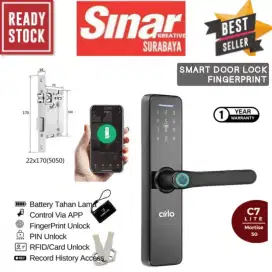 SMART DOOR LOCK FINGERPRINT HANDLE C7 Lite Mortise 5050 CIRLO TUYA
