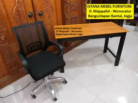 Paket Set Meja Kursi Kerja Kantor Komputer Belajar Tulis Hidrolik #SM