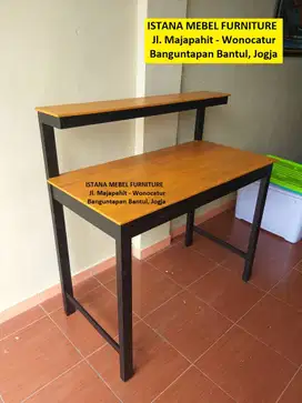 Meja Kerja Kantor Komputer Belajar Tulis Kost Kos Rak Tingkat Kayu #SM