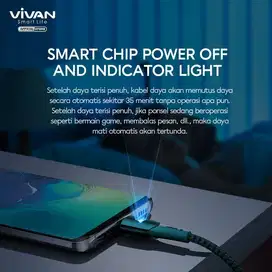 VIVAN Kabel Type C Auto Smart Power Off Fast Charging QC3.0 VZC100S