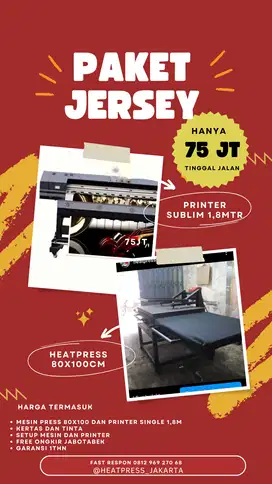 Paket usaha Jersey (printer sublim dan mesin press) siap usaha